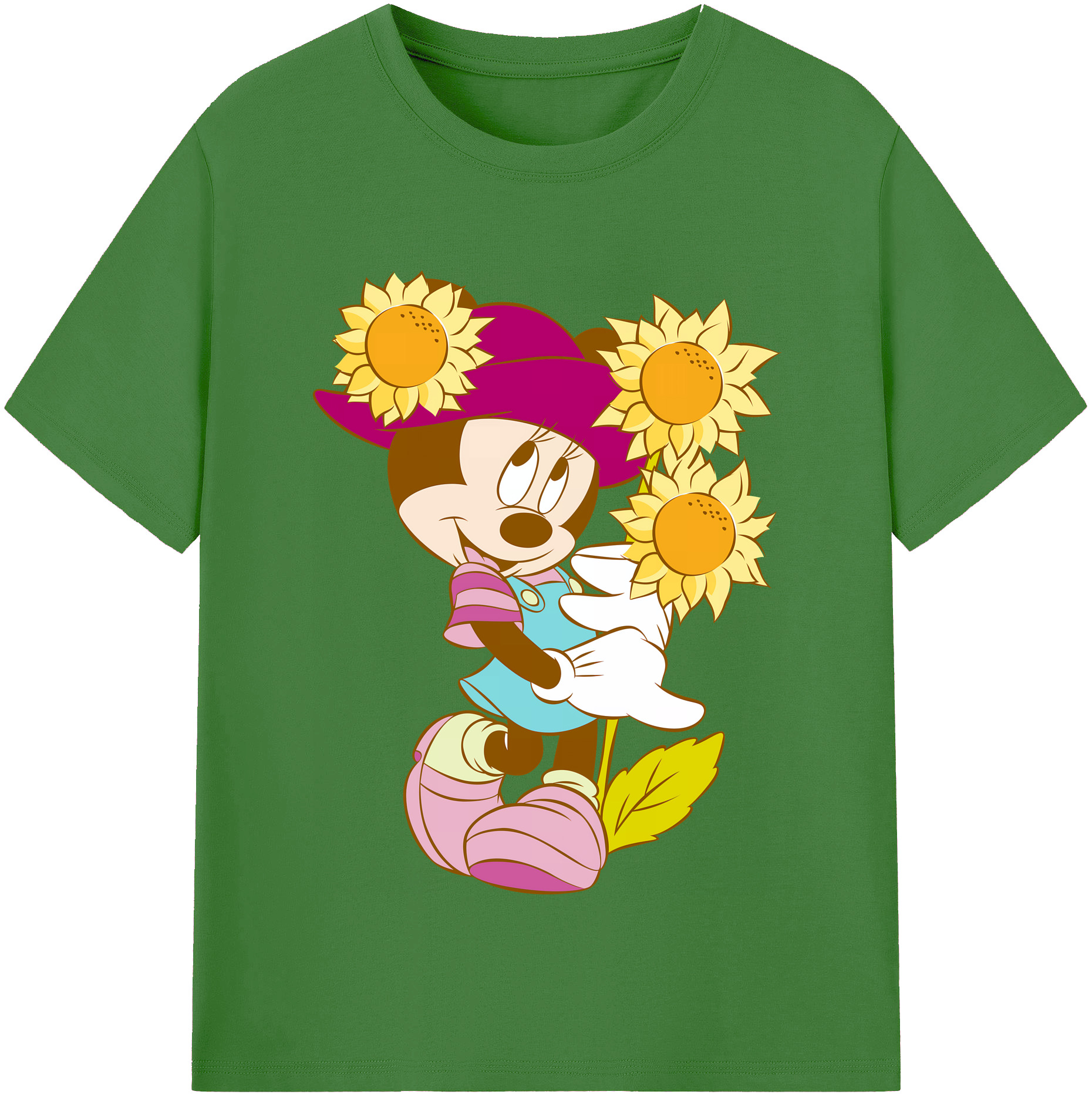 （画像用） ミッキーマウス Mickey Mouse レディースカジュアルプリントTシャツ（綿100％）